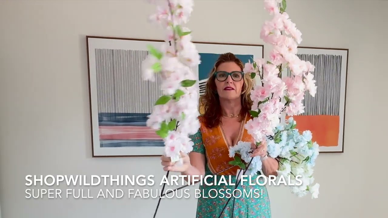 ShopWildThings Large Artificial Event Florals - Large Fluffy Cherry Blossom Sprays Pastel Colors