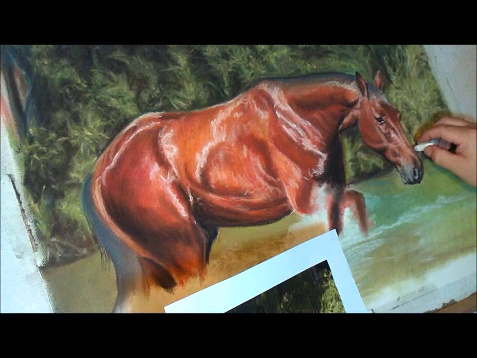 Fast drawing - The River Horse in soft pastels