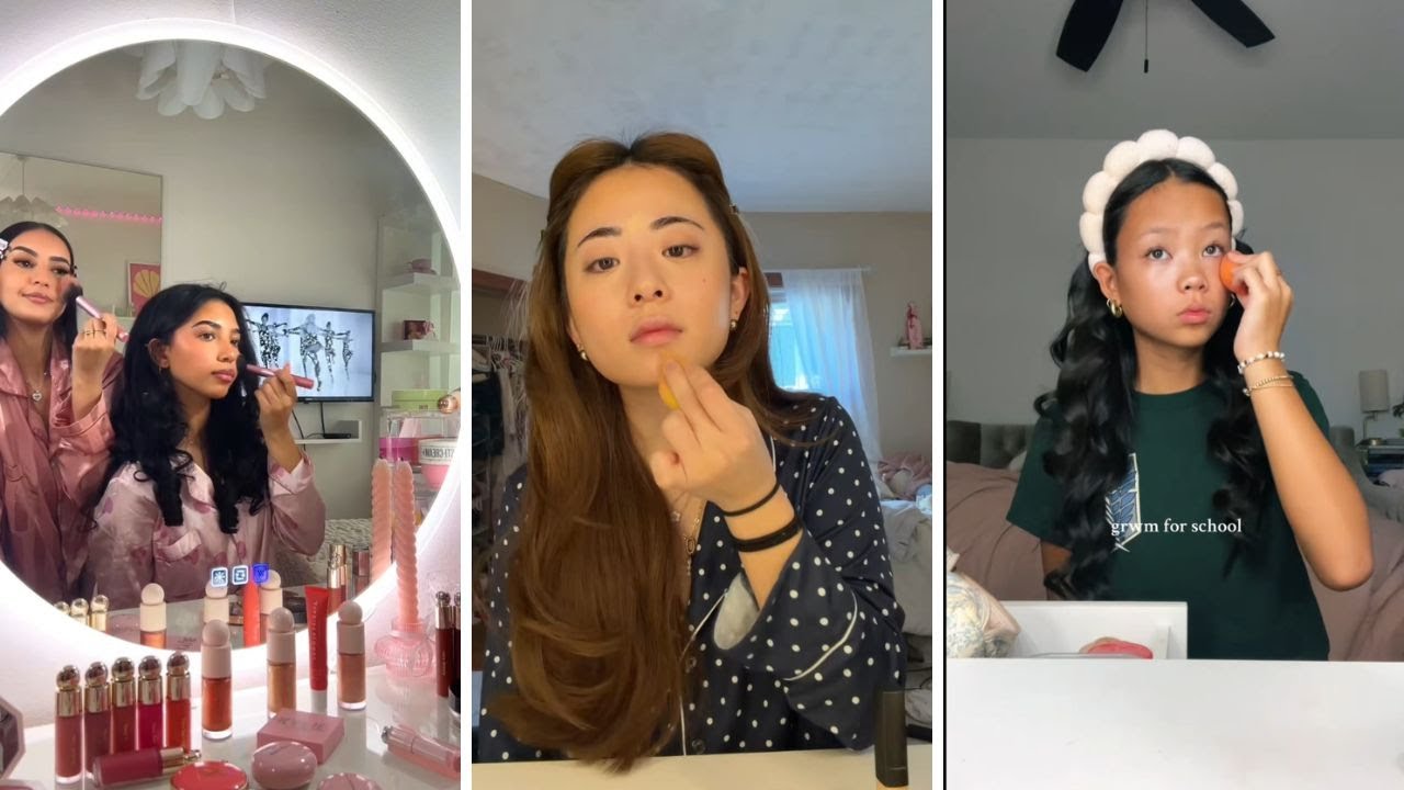 GRWM for school tiktok compilations