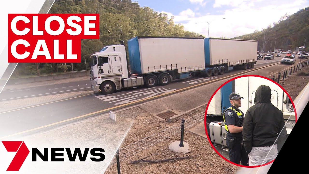 Victorian truck driver fined over smoking brakes on South-Eastern Freeway | 7NEWS
