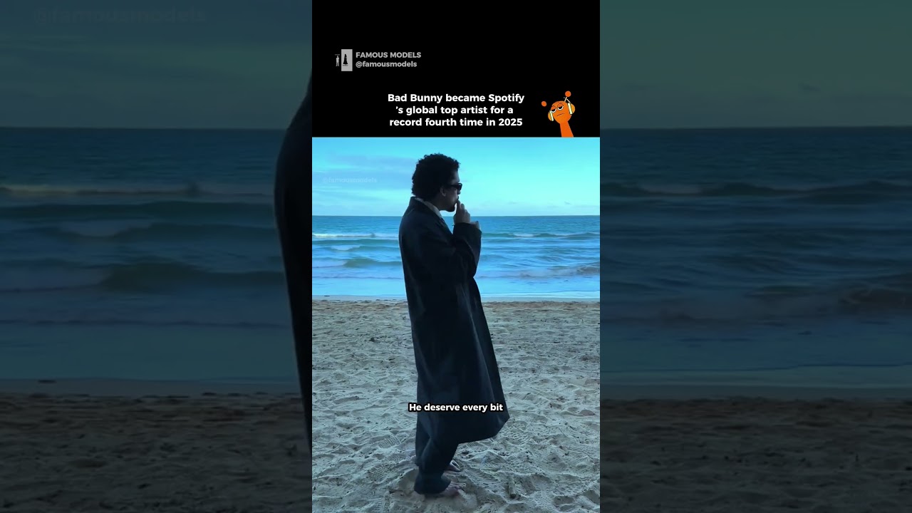 Bad Bunny became Spotify 's global top artist for a record fourth time in 2025