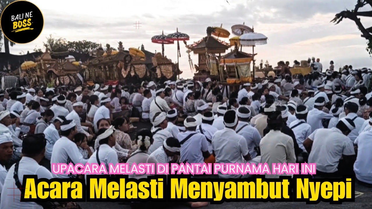 Upacara Melasti Desa Singapadu Tengah hari ini di pantai Purnama menyambut Nyepi