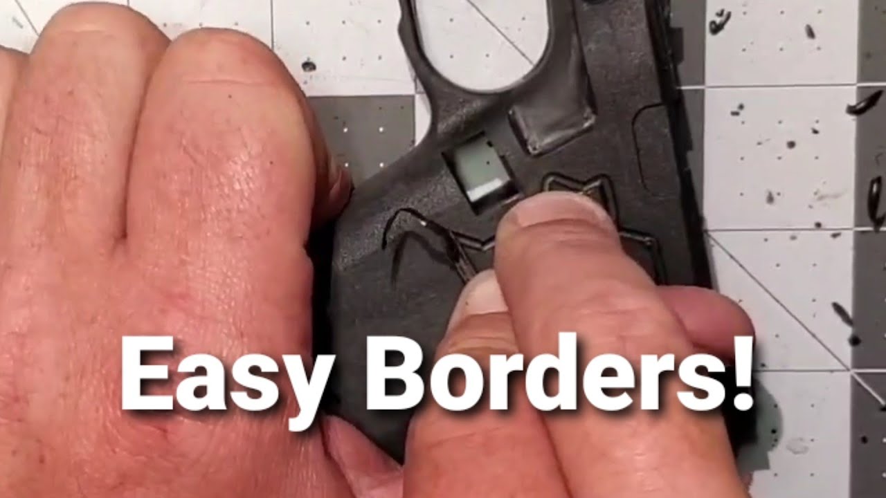 Using a chisel for glock borders. Stippling tool technique. DIY tutorial. Flexcut u-gouge