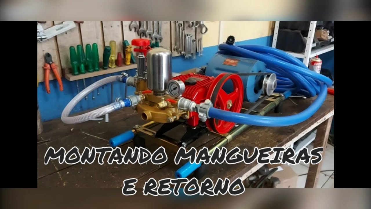 MONTANDO BOMBA LAVA JATO 03: Colocando conexões e mangueiras