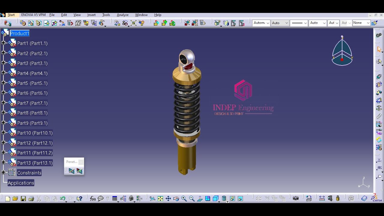 shockabsorber part design & assembly design_CATIA V5