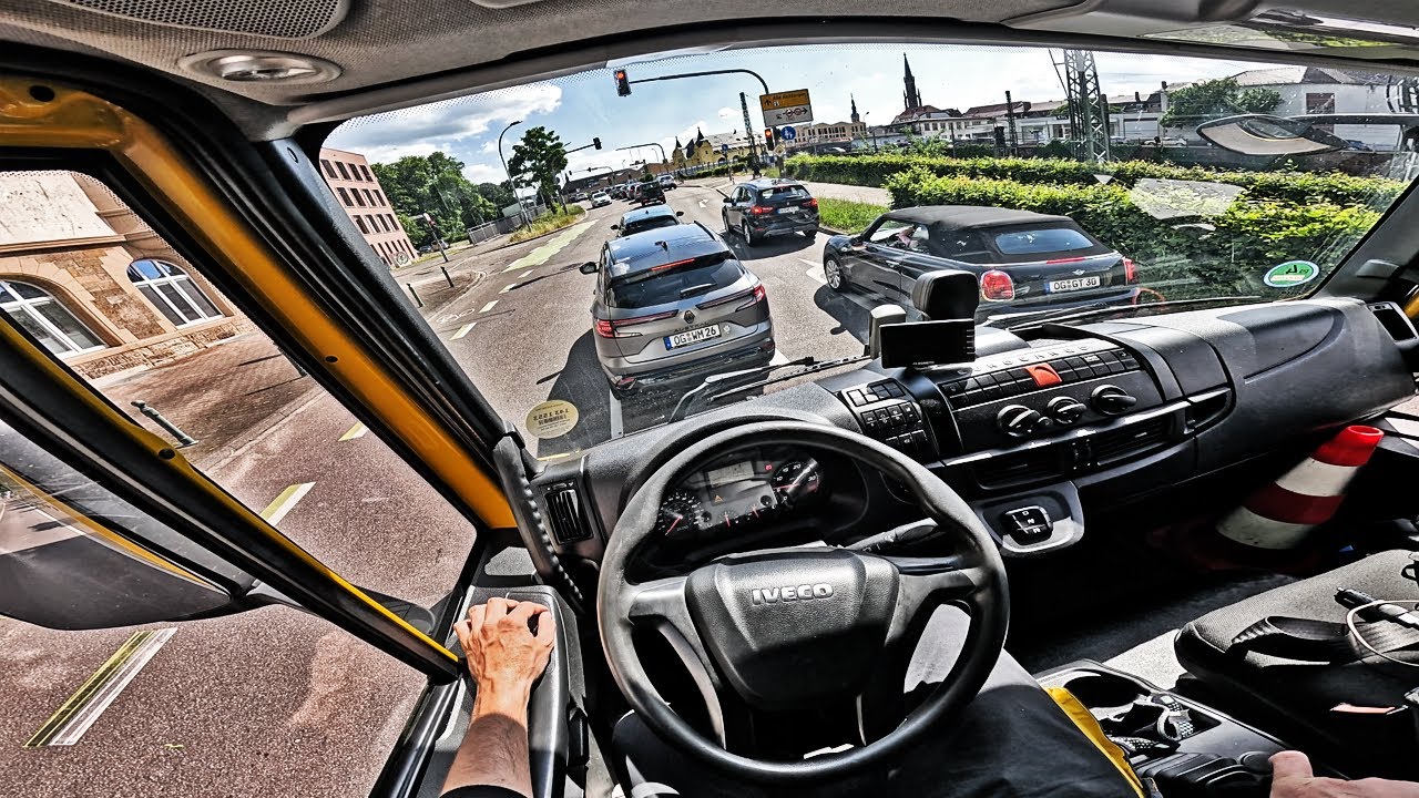 POV ASMR Hard Traffic Iveco Truck Driving In Germany 4K GOPRO #15