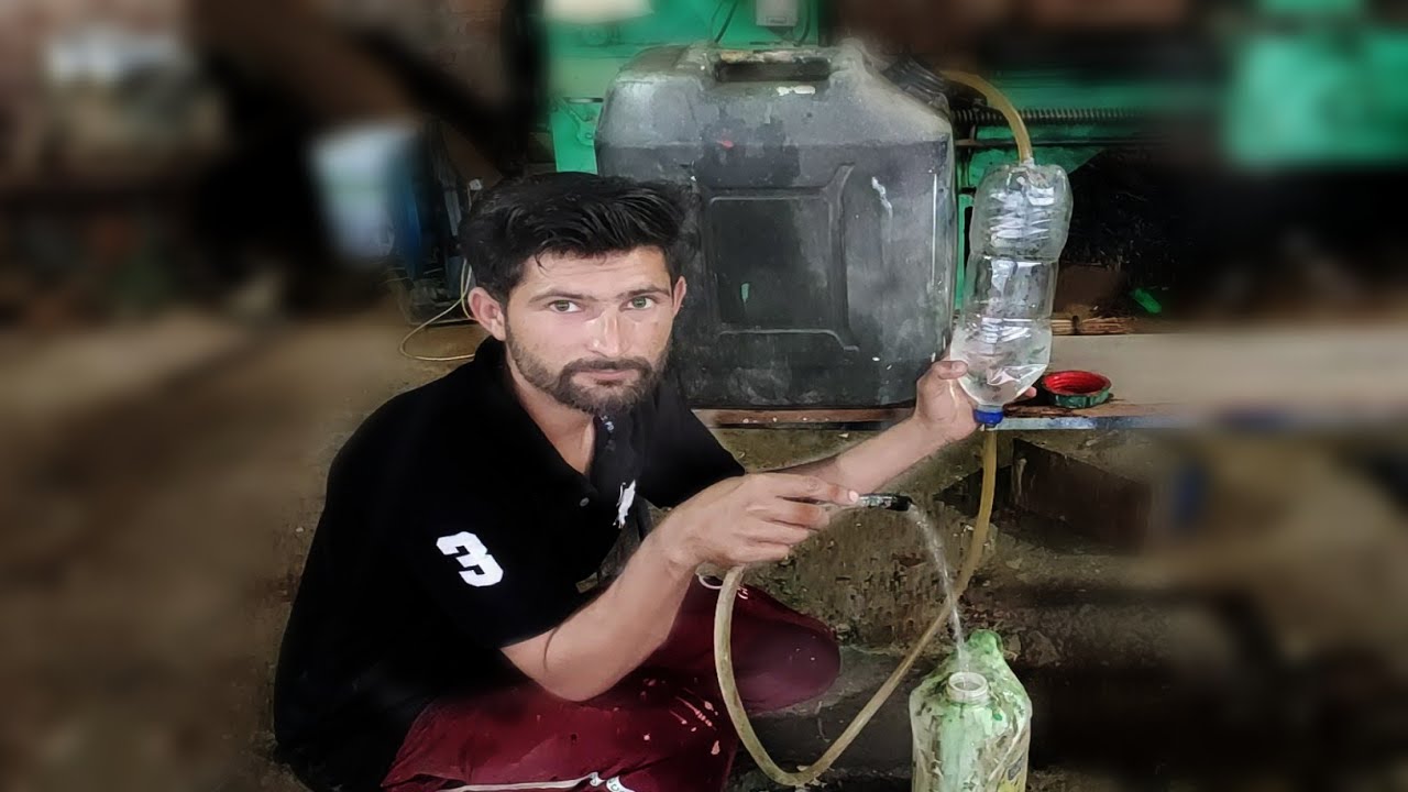 How to make a water, oil, petrol (any liquid) transfer pump | 100% worked | Awesome idea | DesiJugad