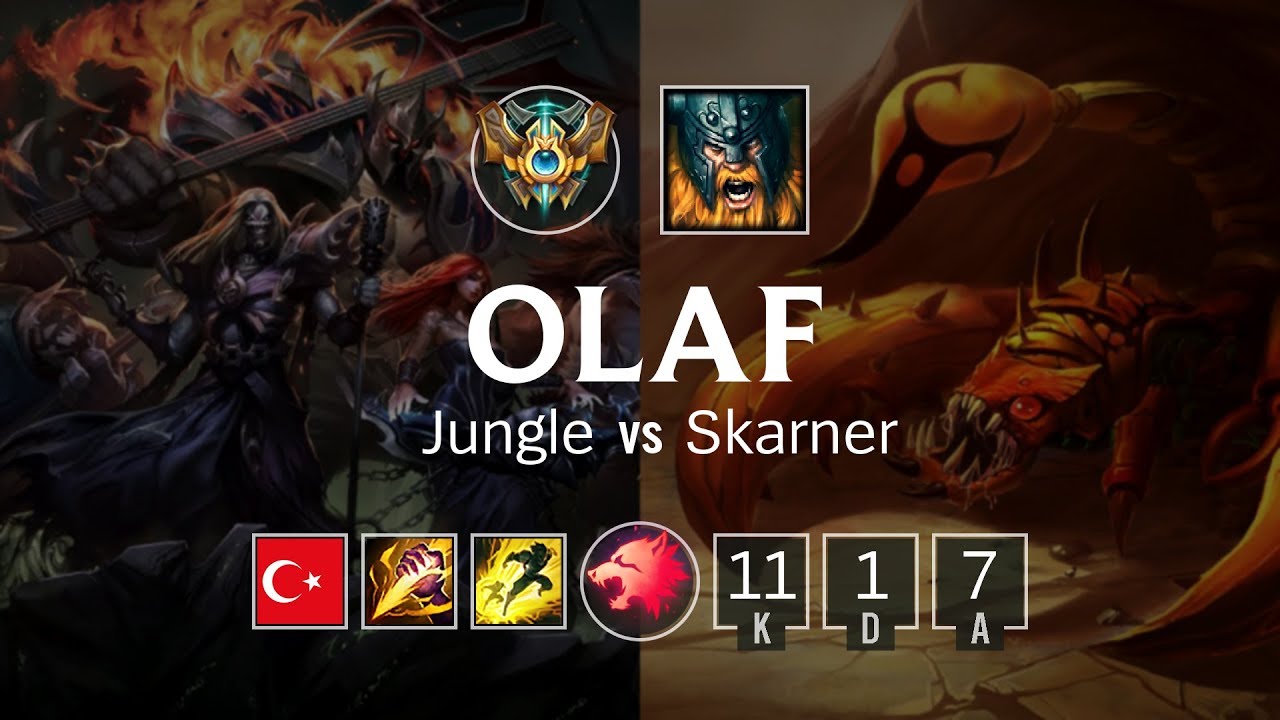 Olaf Jungle vs Skarner - TR Challenger Patch 8.21