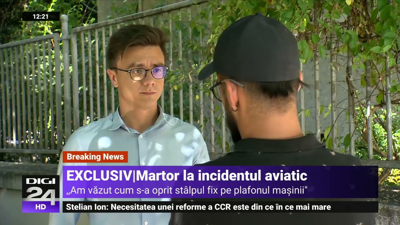 Șoferul unei mașini avariate, după aterizarea forțată a elicopterului: Am încercat să accelerez