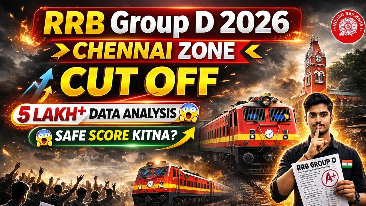RRB Group D 2026 Chennai Zone Cut Off 😱 | 5 Lakh+ Data Analysis | Safe Score Kitna?