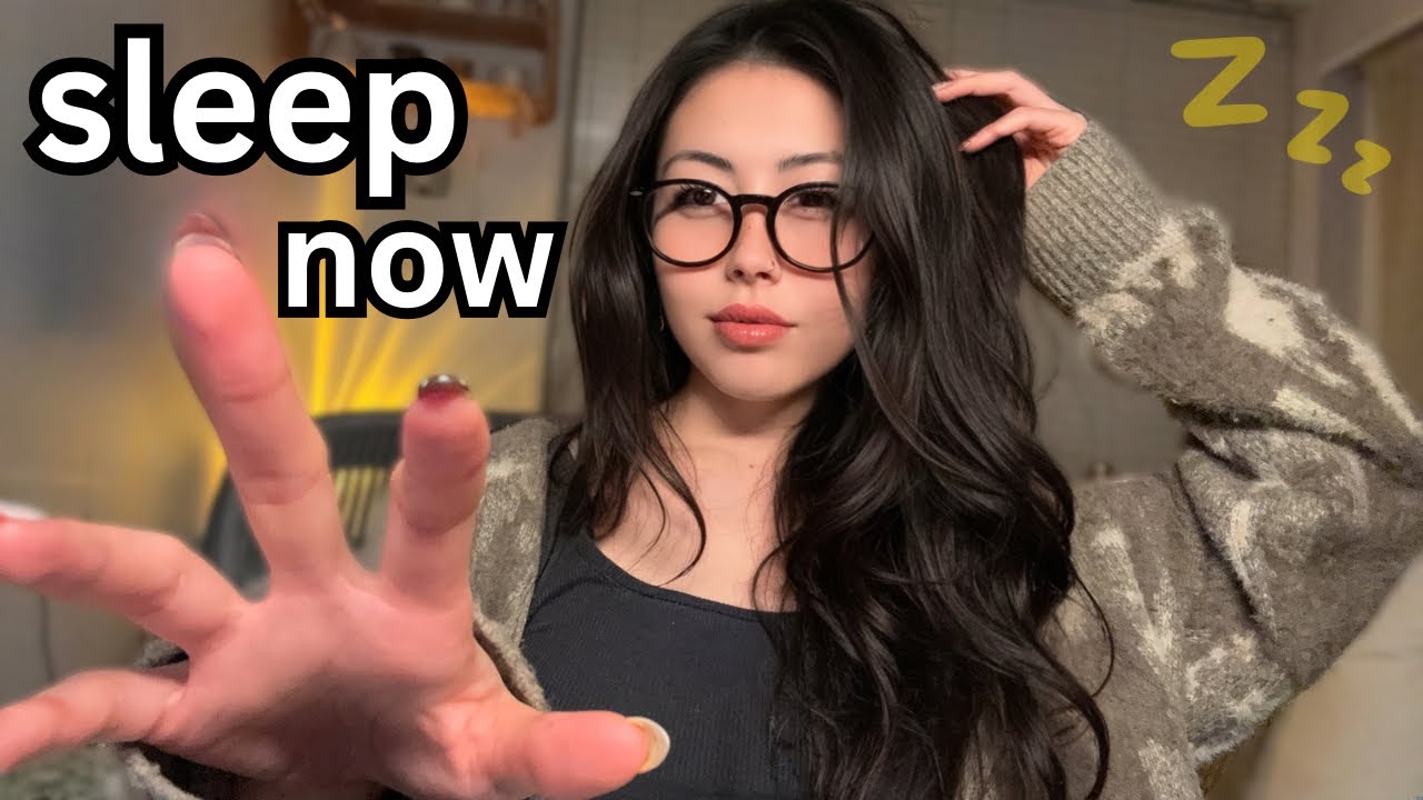 Помощь со сном с помощью ASMR ✩ Супер-шепотные покалывающие фразы, прикосновения к лицу, личное в...