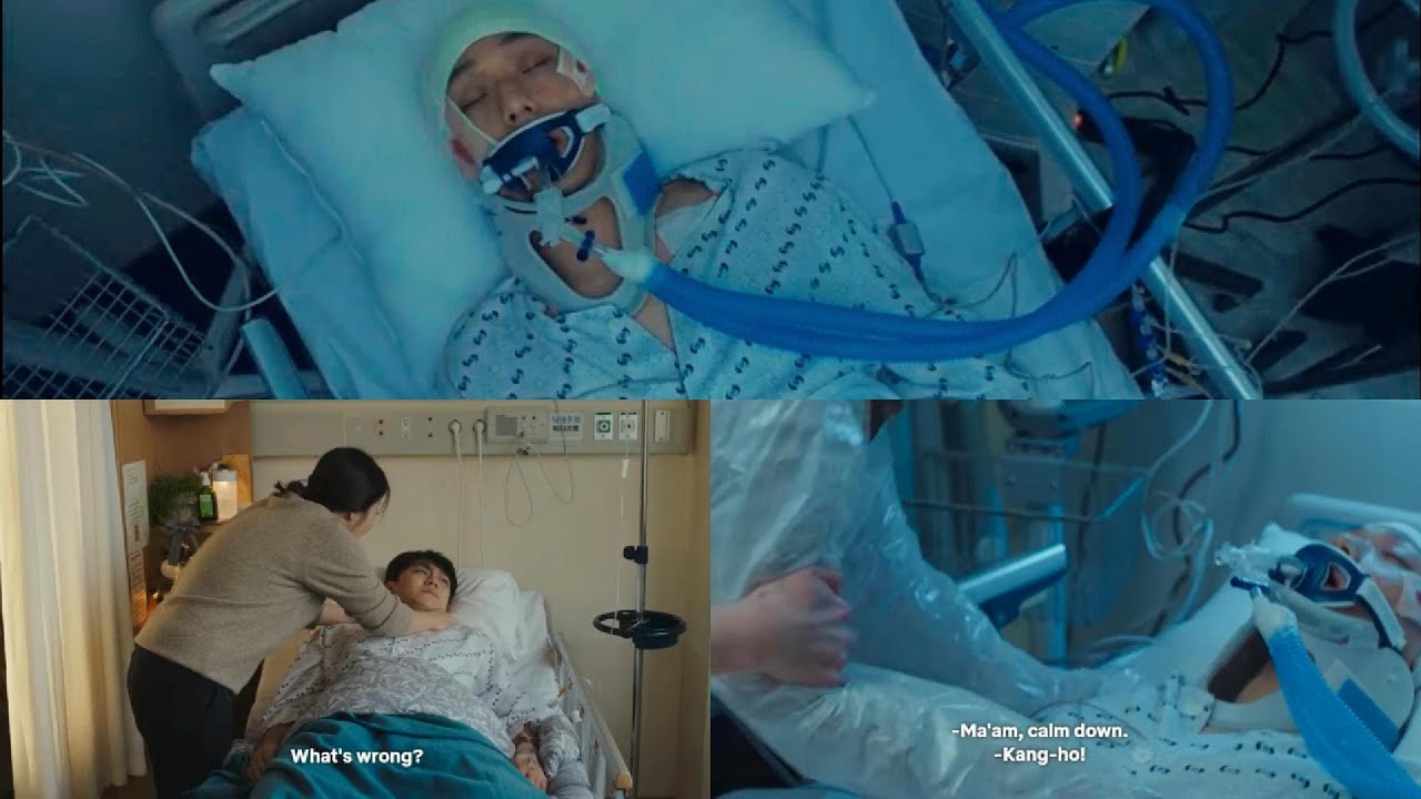 when the beloved child was in a coma due to brain swelling and spinal cord injury. male lead hurt