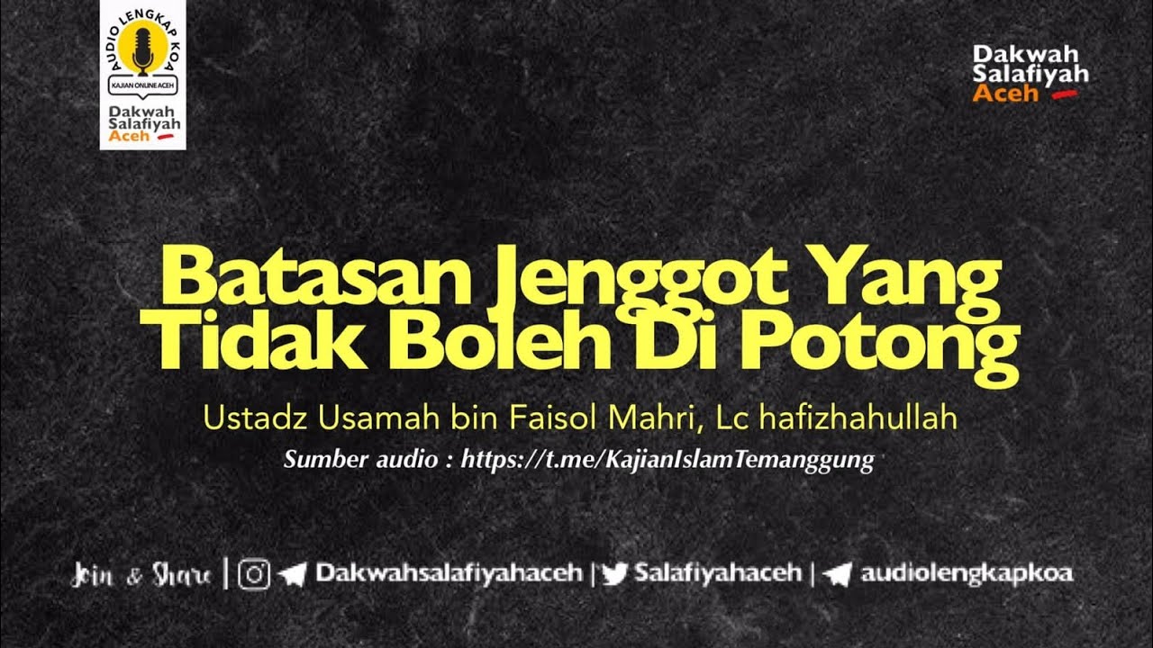 Batasan jenggot yang tidak boleh di potong | Ustadz Usamah Mahri, Lc Hafizhahullah