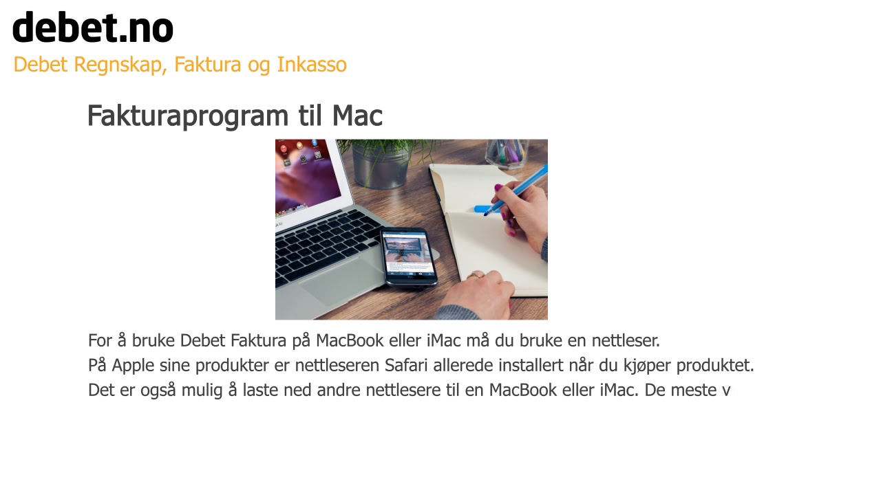 Fakturaprogram til Mac - Debet Faktura - Gratis fakturaprogram