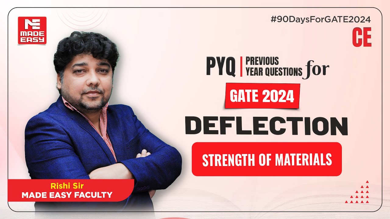 Previous Year Question for GATE | Strength of Materials | Deflection | By Rishi Sir | MADE EASY