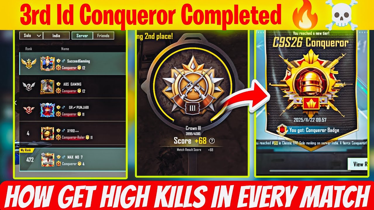 DAY 10🇮🇳 FULL RUSH GAMEPLAY IN SOLO CONQUEROR RANK PUSH LOBBY 🔥