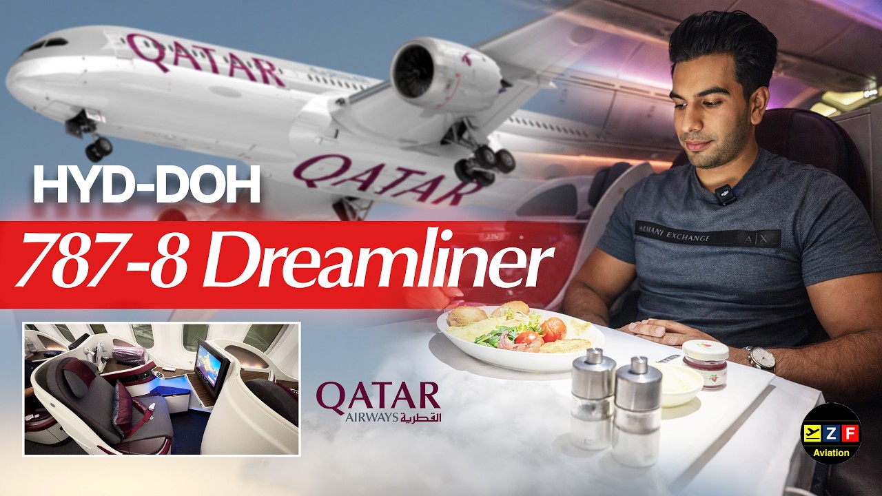 Inside Qatar Airways 787-8 Business Class | Hyderabad to Doha Full Flight Experience!