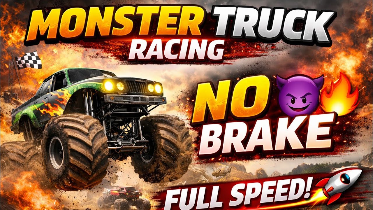 Monster Truck Racing 🔥 Full Speed Challenge | No Brake Only Drift 😈