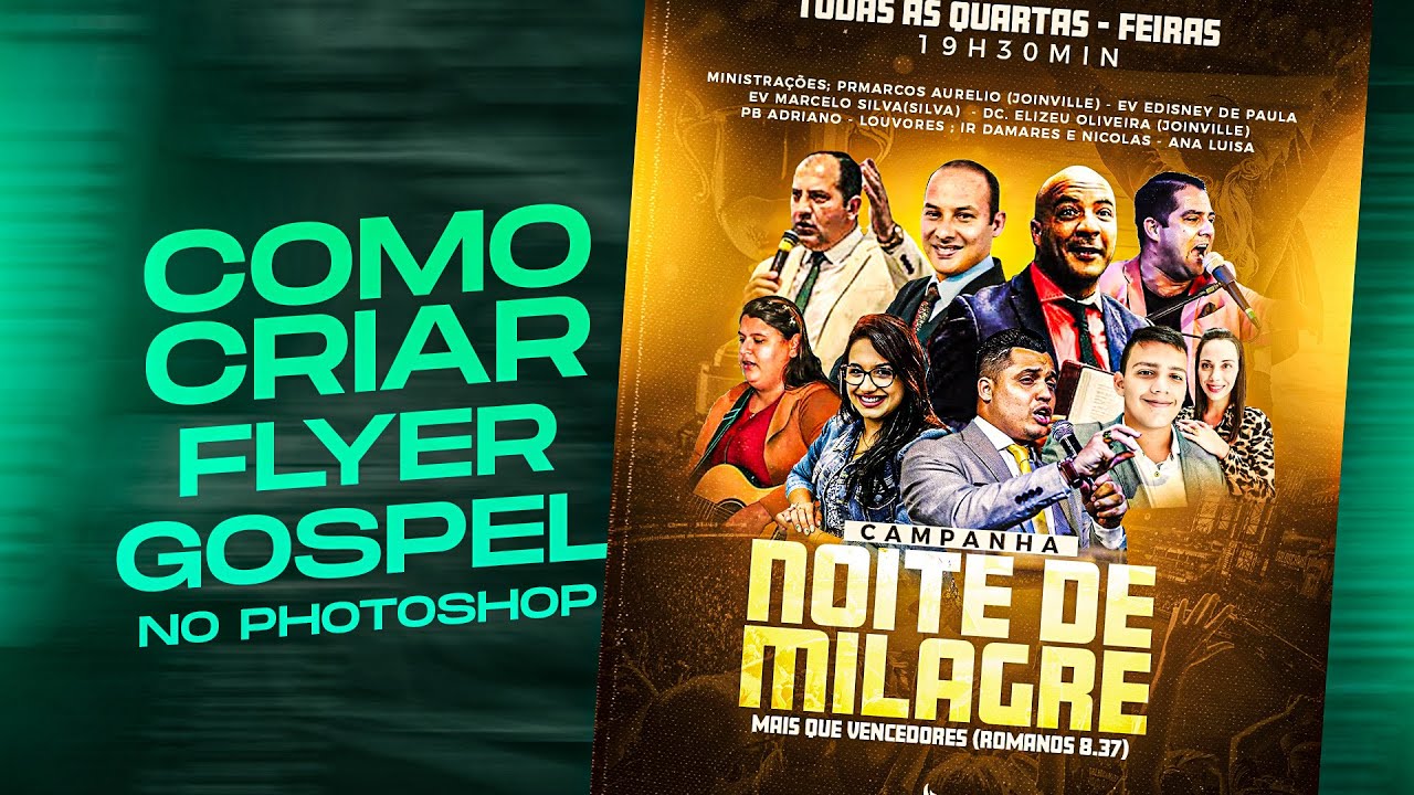 COMO CRIAR FLYER GOSPEL NO PHOTOSHO 2023 - FLYER DE CAMPANHA (PSD FREE)