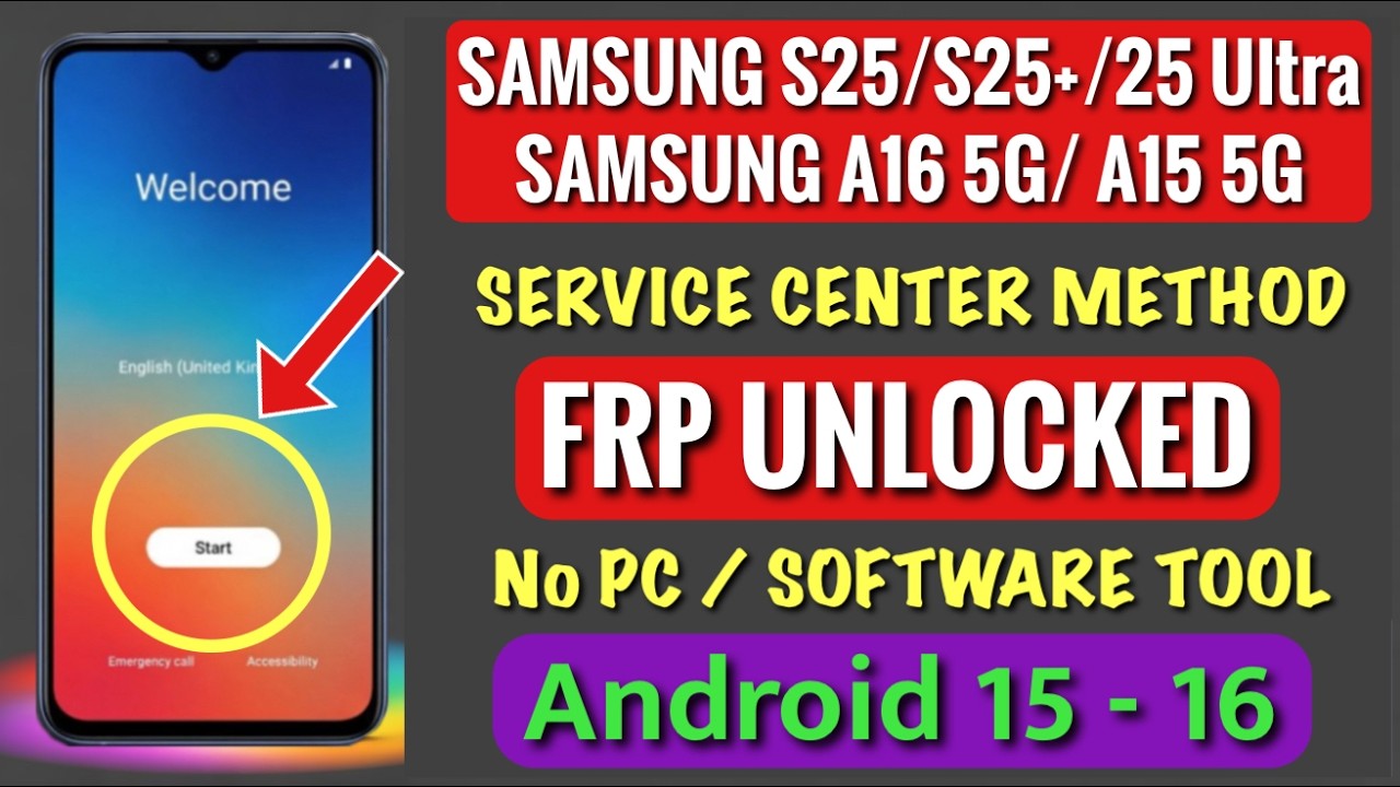 Samsung A15, A16 FRP Bypass android 15, Google Account Remove a155f, A165F