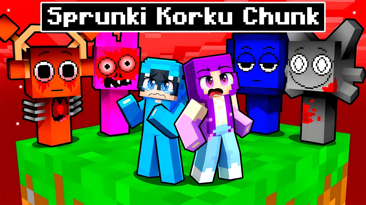 Minecraft ama TEK CHUNK KORKUN&Ccedil; SPRUNKİ