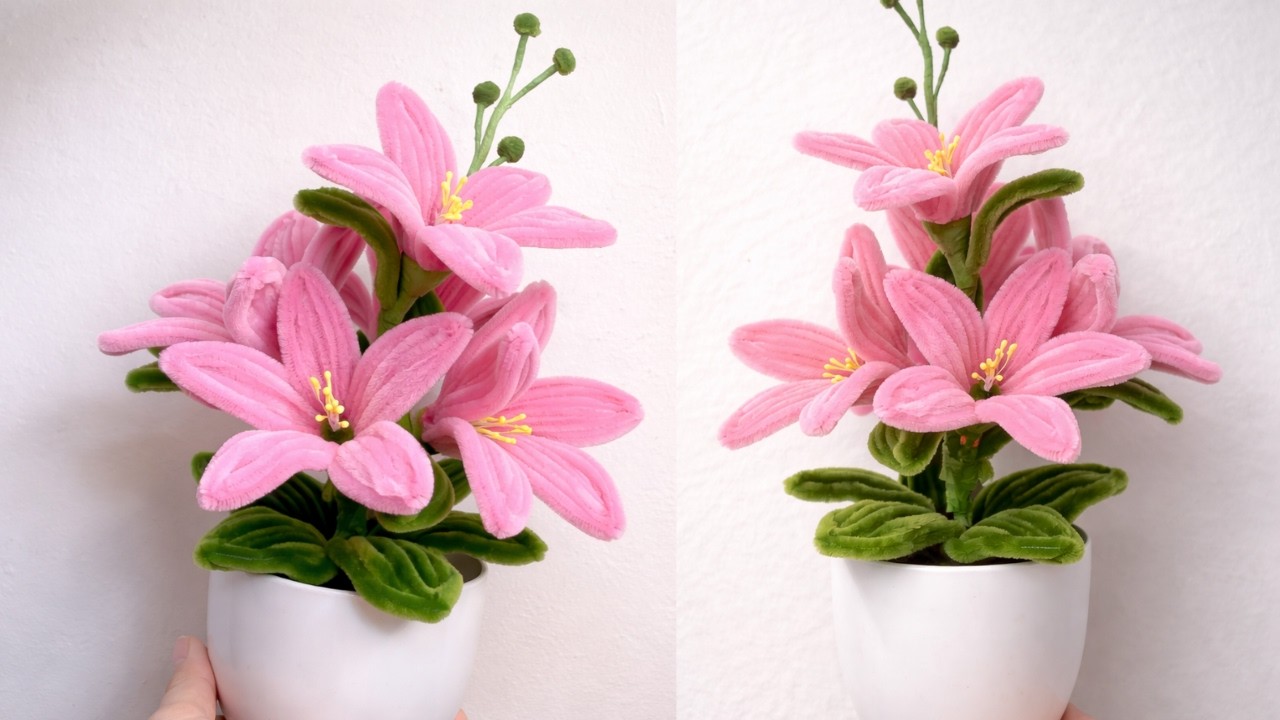 モールで作るユリの鉢植え🌸