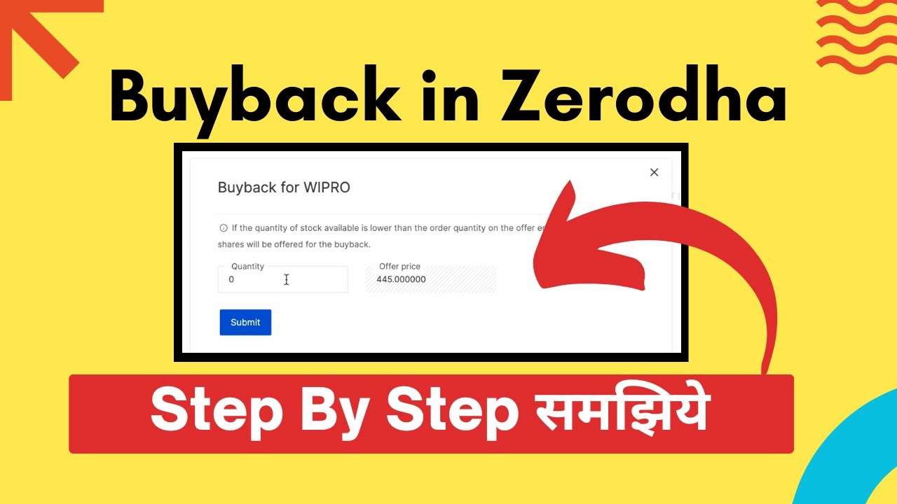 How to Apply in Buyback in Zerodha - Wipro Buyback