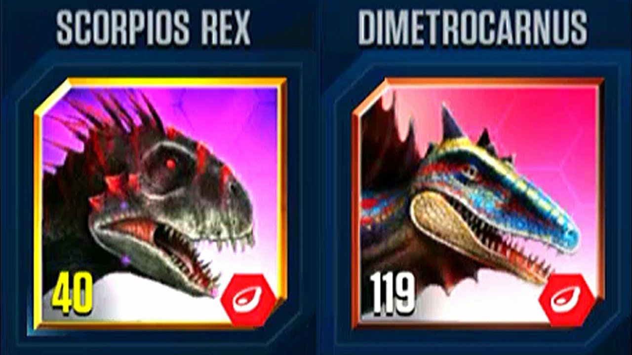 SCORPIOS REX VS DIMETROCARNUS | JURASSIC WORLD THE GAME