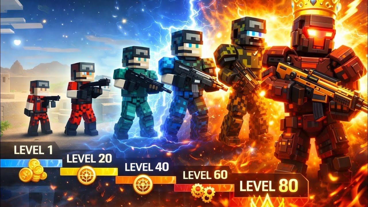 🔥 ПРОКАЧКА С 1 ДО 80 УРОВНЯ В PIXEL COMBATS 2! 🔥