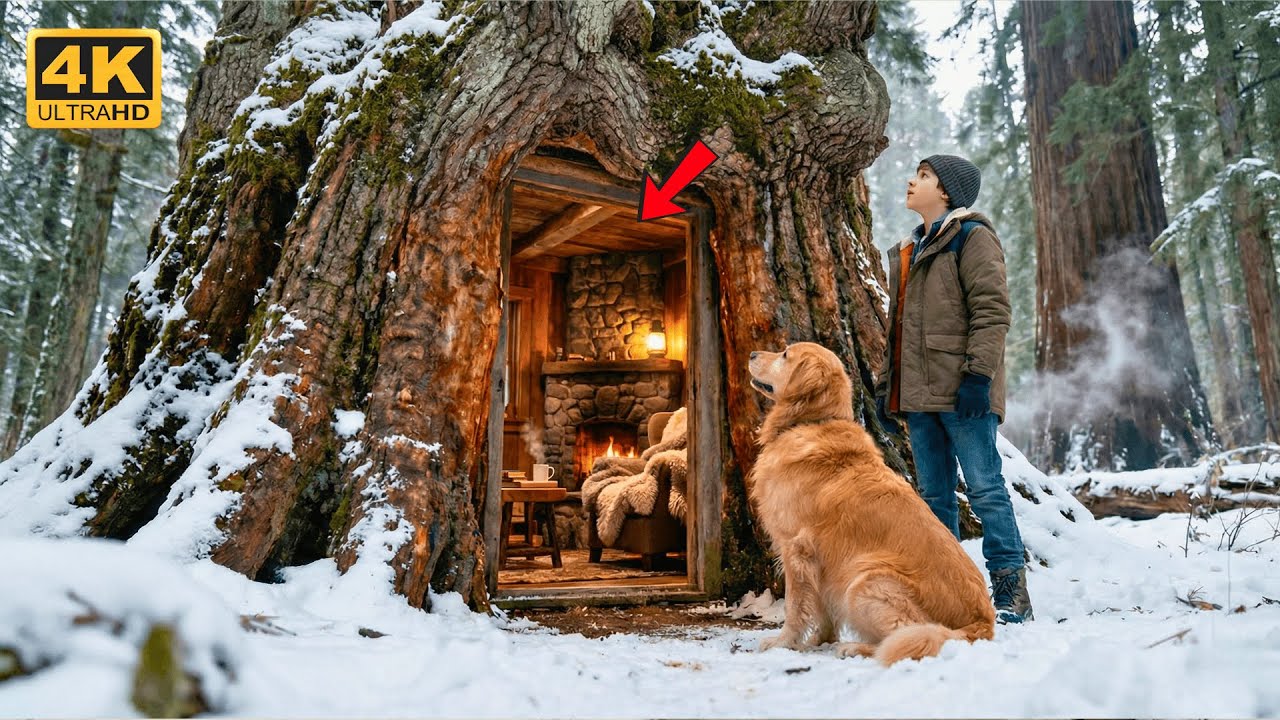 Living Inside a Tree in Winter — A Boy and His Dog’s True Survival Story