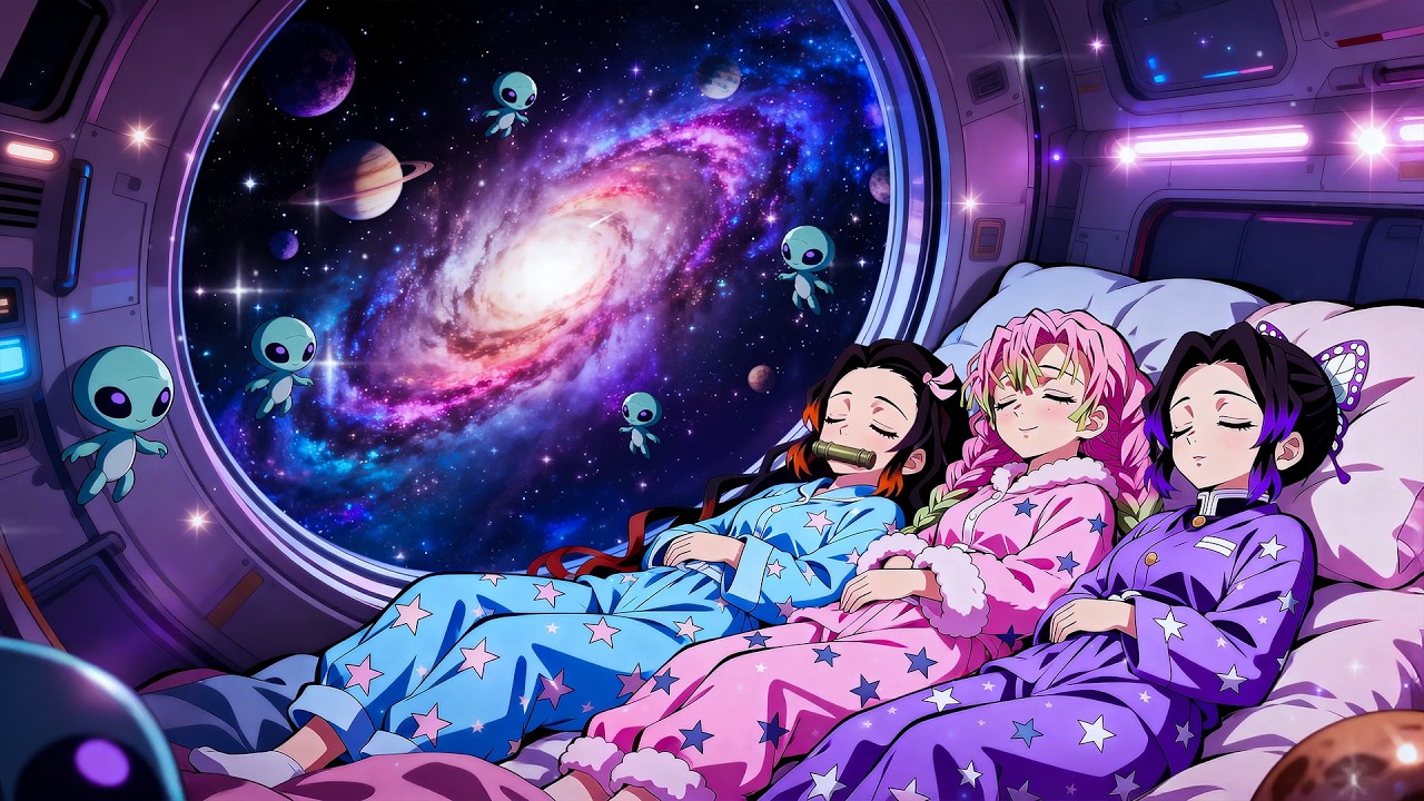 Расслабляющая музыка для сна с Незуко, Мицури и Шинобу 🌙 Высвобождает мелатонин, глубоко расслабл...