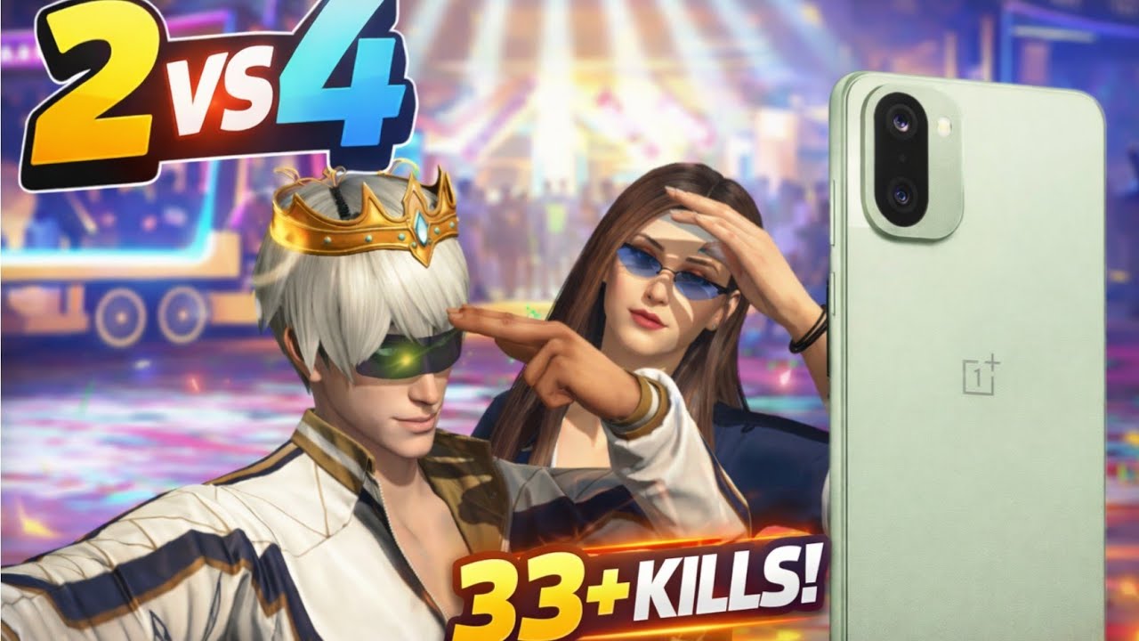 Playing With Girl Subscriber 2 Vs 4 Br Ranked on Oneplus 15R! 😍🔥Free Fire Max😨