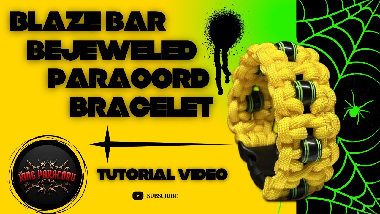 How to Make a Blaze Bar Bejeweled Paracord Bracelet #paracordbracelet #tutorial #handmade #diy #knot