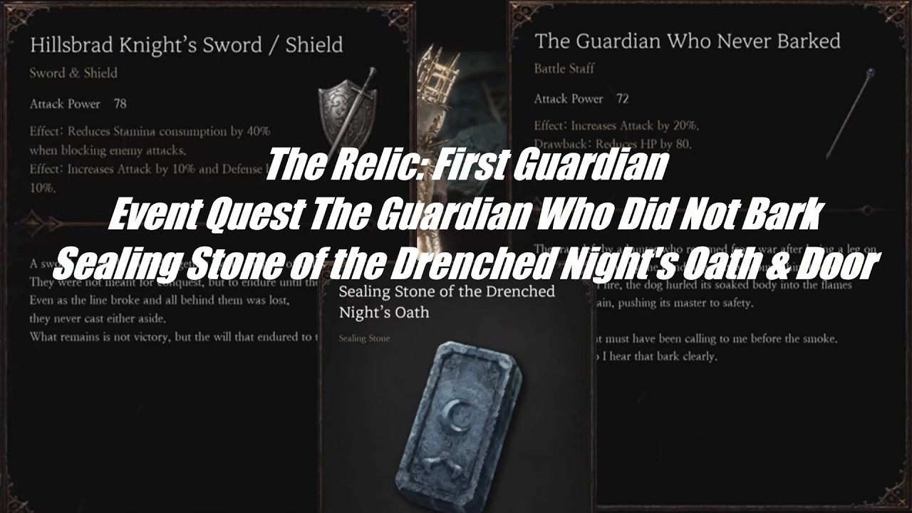 The Relic: First Guardian - Sealing Stone of the Drenched Night's Oath & Door Location Timestamped