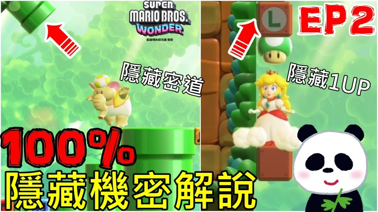 【超級瑪利歐兄弟 驚奇】100%隱藏機密解說攻略 粗心一定會錯過的1UP或是隱藏密道 瑪利歐糾察隊【地方熊貓】Super Mario Wonder マリオ ワンダー cool detail