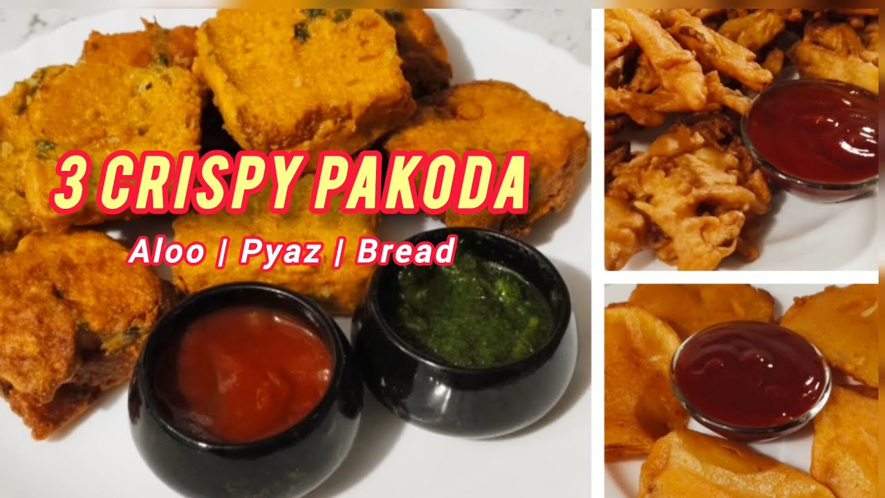3 Crispy Pakoda Recipe | Aloo, Aloo Pyaz & Bread Pakoda | Ramadan special recipe 