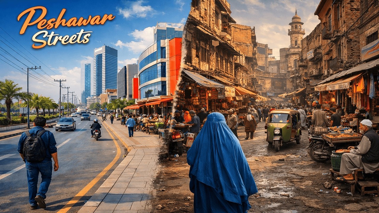 4K HDR City Walk Tour Through Streets of Peshawar