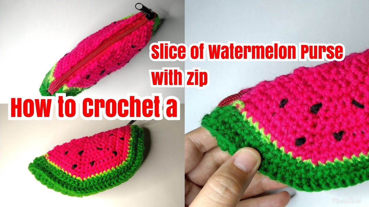 How to Crochet a Slice of Watermelon Purse