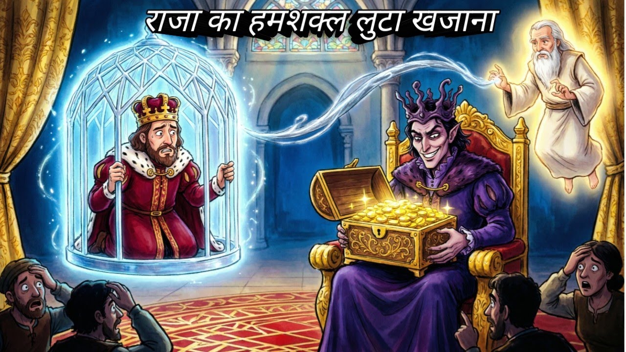 “राजा का हमशक्ल लुटा खजाना 😱 | असली राजा कैद | Hindi Moral Story”