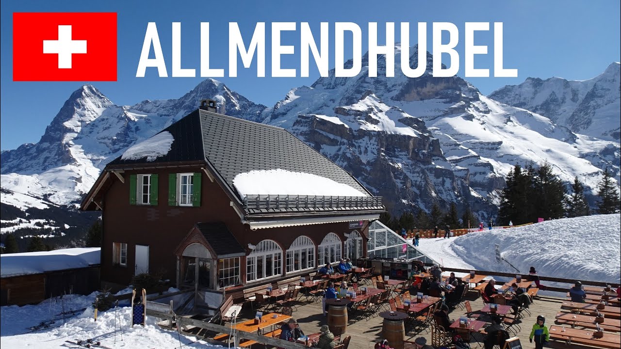 🇨🇭 Mürren - Allmendhubel: Skiing with an Amazing View of the Berner Alps (Switzerland, March 2022)