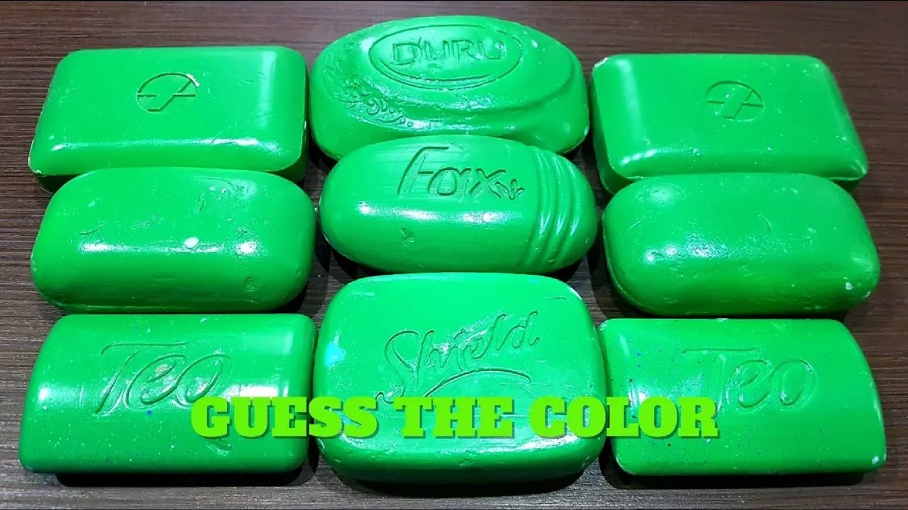 Soap Cutting ASMR ! Guess the Color ! JABON ASMR  비누 병 GREEN SERIES #1