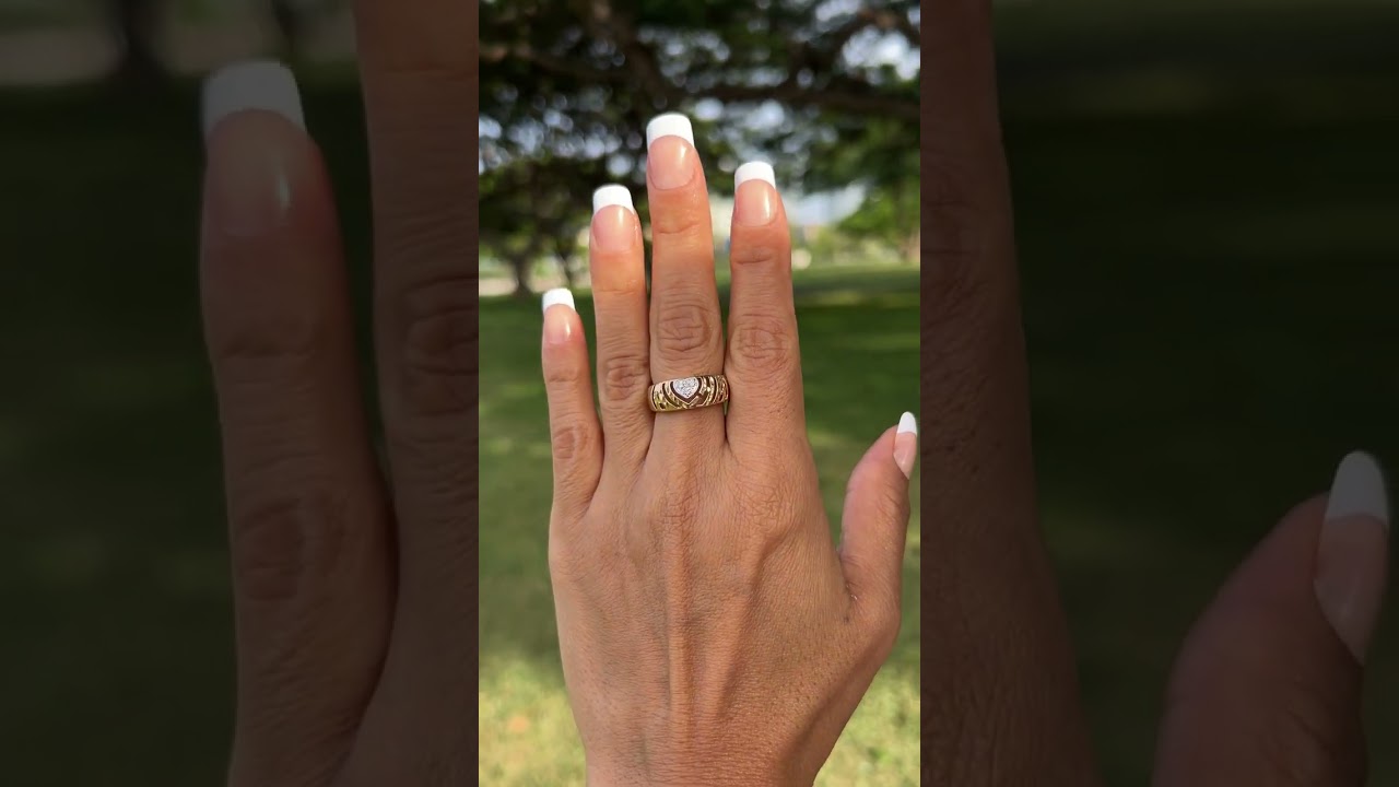 Aloha Heart Ring in Gold with Diamonds #shorts