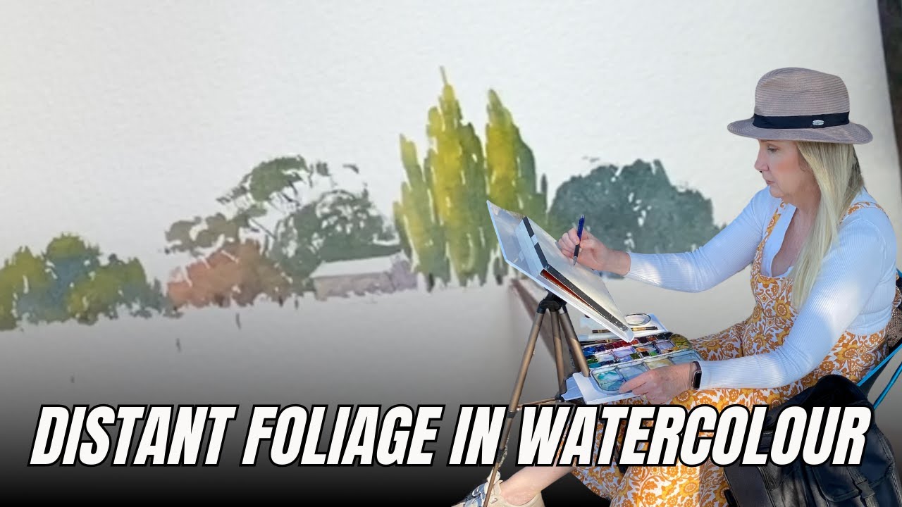 Creating variety in distant foliage in watercolour