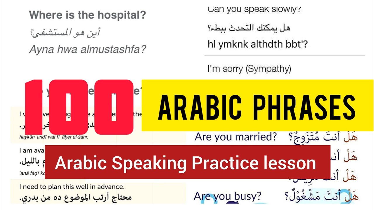 Phrases in Arabic | Arabic Sentences for Spoken English | Learn Arabic through English | how to