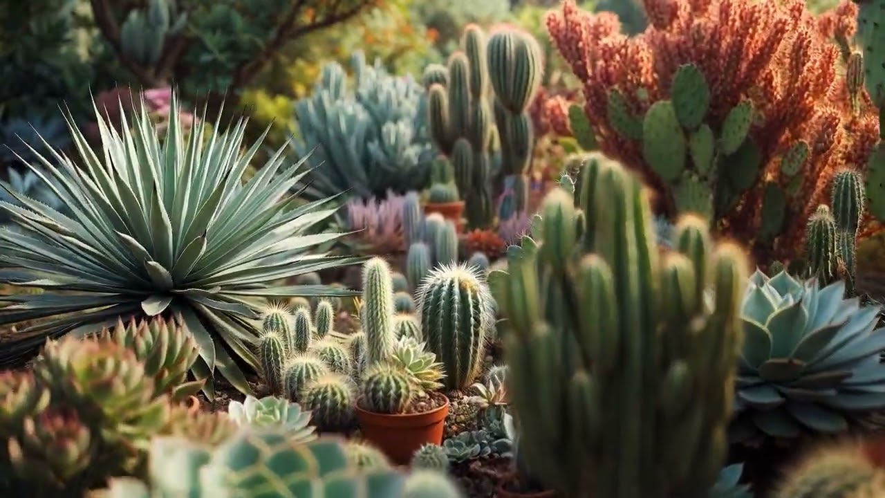 Healing Garden 🌿 Succulents, Cactus & Growing Vegetables | Relaxing Nature Video