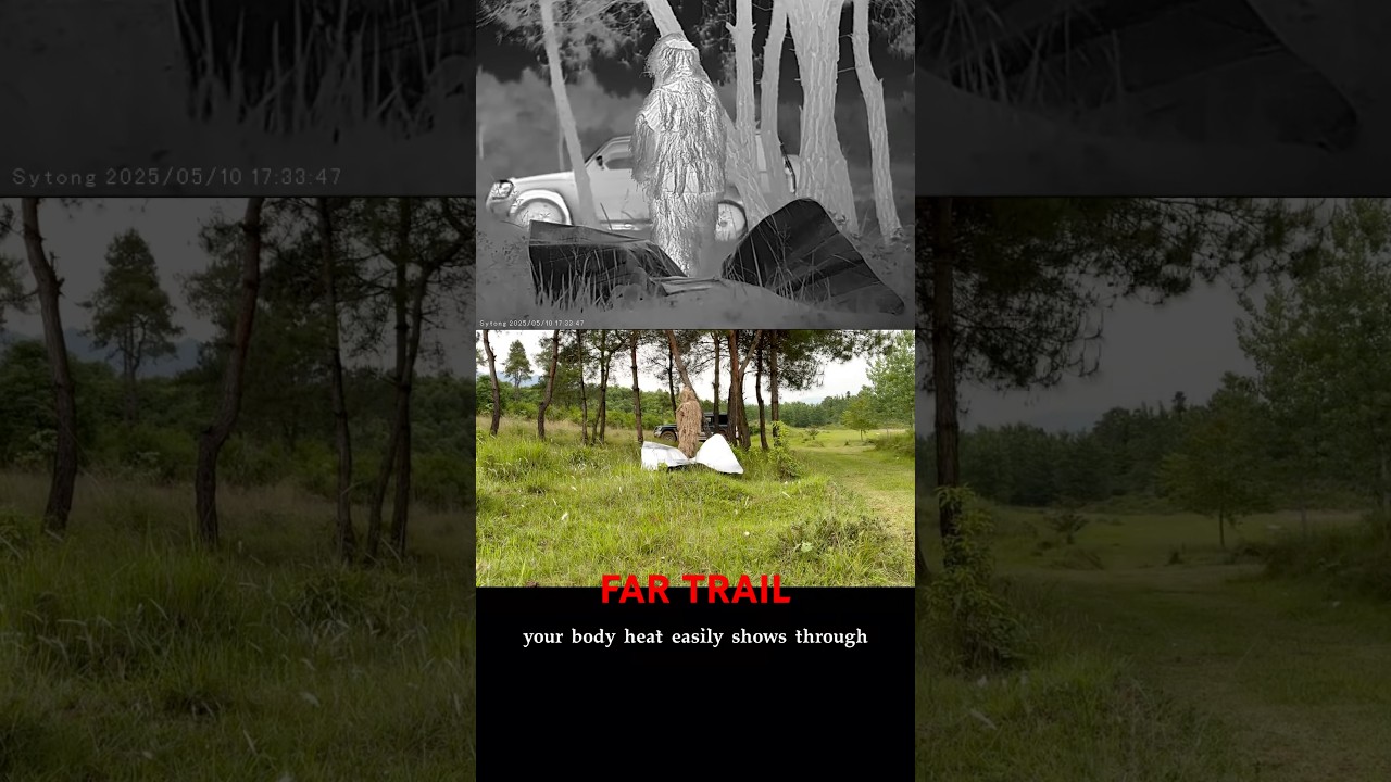 Thermal Imaging vs Ghillie Suit, Thermal Blanket & Foliage &mdash; What Works? #thermalimaging #Sytong