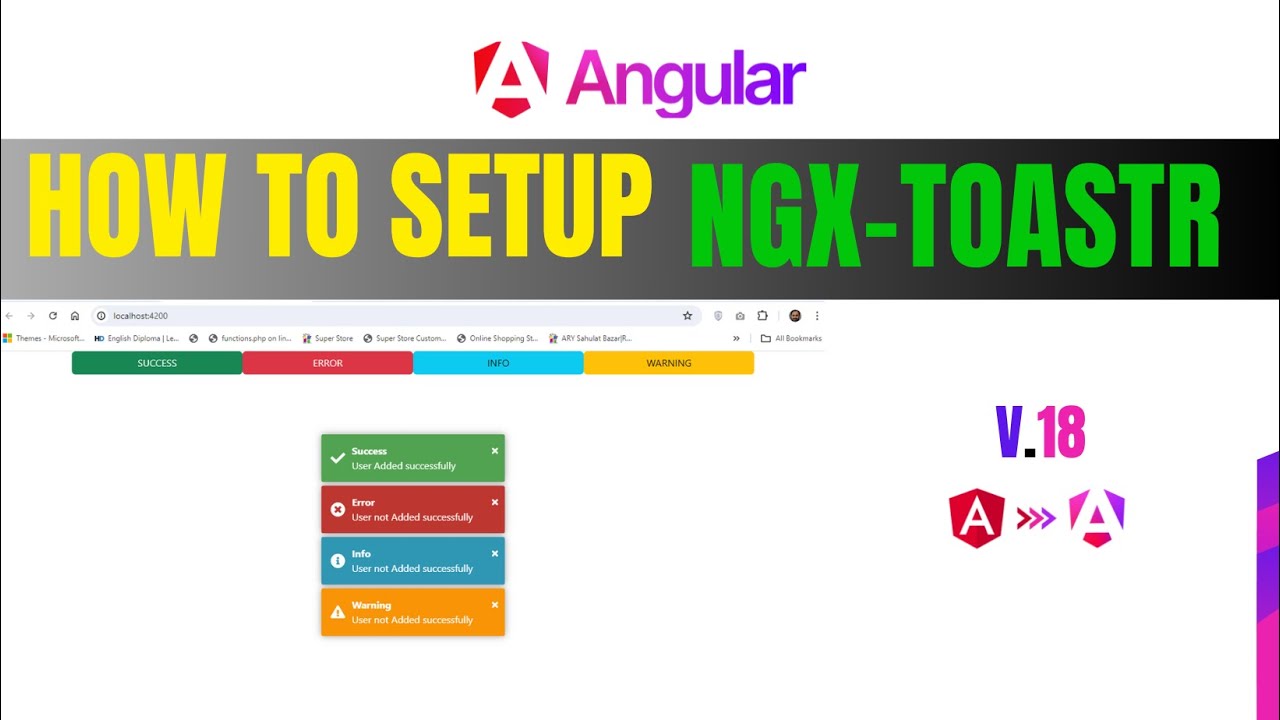 NGX Toastr Alert in Angular 17 / 18 | Angular - Notification Message | ngx-toaster | in Hindi✅🔥