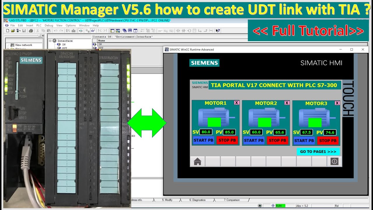 TIA Portal V17 with S7-300 UDT (User-Define Data Type) Full tutorial