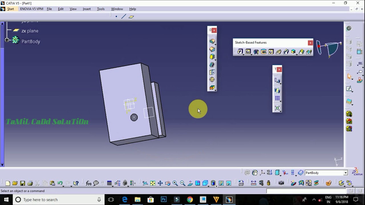 Catia v5 Part Design Hole Option Full Tutorial