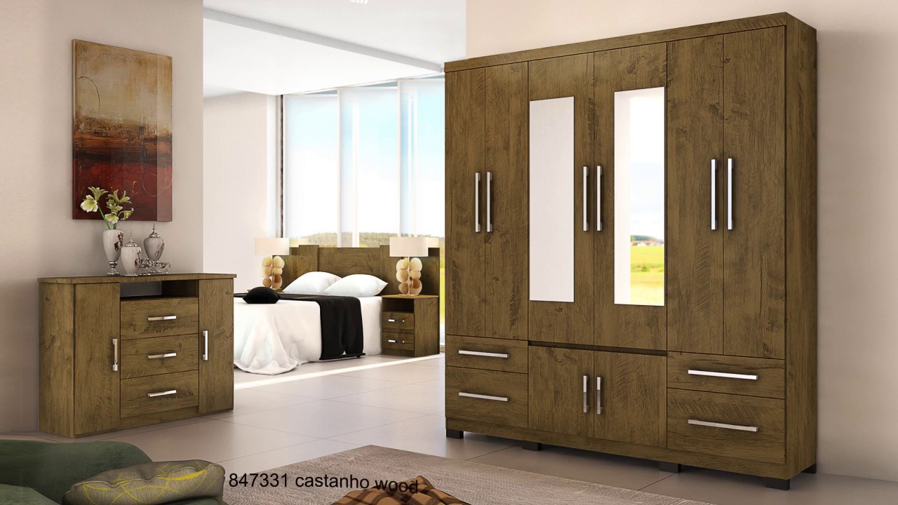 Eletrosom.com || Guarda-Roupa Porto 6 Portas c/ Espelho Moval